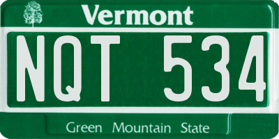 VT license plate NQT534