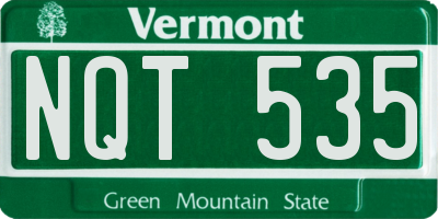 VT license plate NQT535