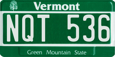 VT license plate NQT536