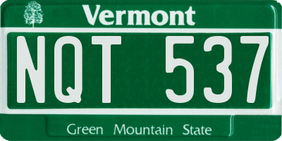 VT license plate NQT537