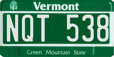 VT license plate NQT538