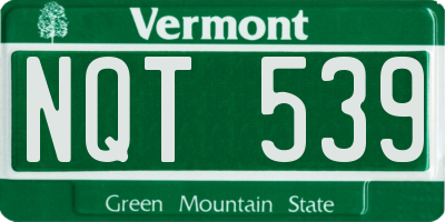 VT license plate NQT539