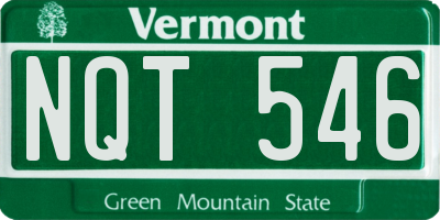 VT license plate NQT546