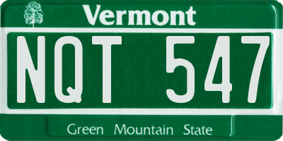 VT license plate NQT547