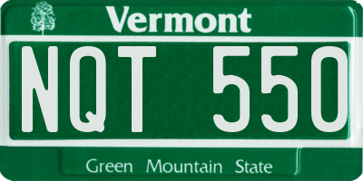 VT license plate NQT550