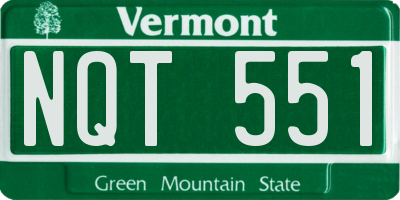 VT license plate NQT551
