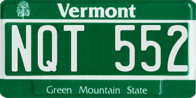 VT license plate NQT552