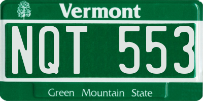 VT license plate NQT553