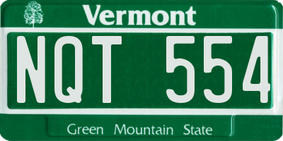 VT license plate NQT554