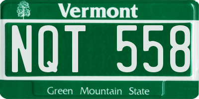 VT license plate NQT558