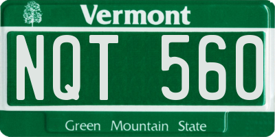 VT license plate NQT560
