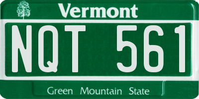 VT license plate NQT561