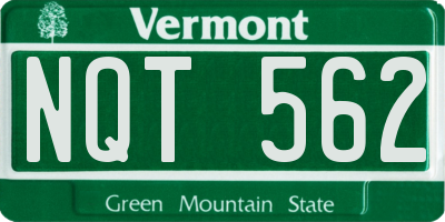 VT license plate NQT562