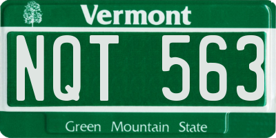 VT license plate NQT563