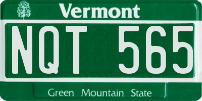 VT license plate NQT565