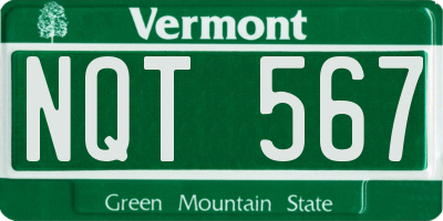 VT license plate NQT567