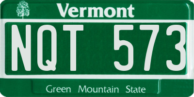 VT license plate NQT573