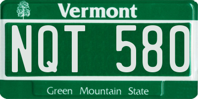 VT license plate NQT580