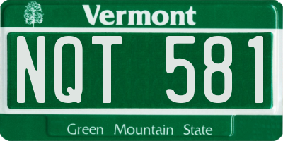VT license plate NQT581