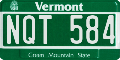 VT license plate NQT584
