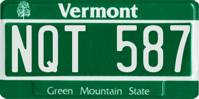 VT license plate NQT587