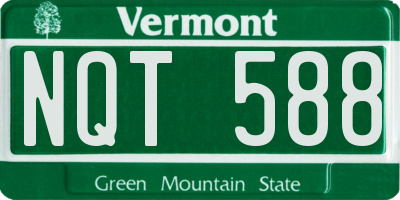 VT license plate NQT588