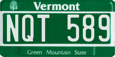 VT license plate NQT589
