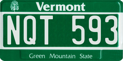 VT license plate NQT593