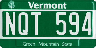 VT license plate NQT594
