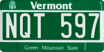 VT license plate NQT597