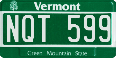VT license plate NQT599