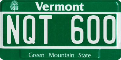VT license plate NQT600