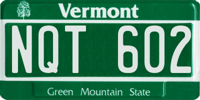 VT license plate NQT602
