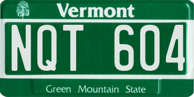 VT license plate NQT604