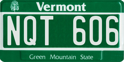 VT license plate NQT606