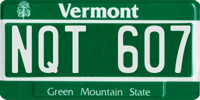 VT license plate NQT607