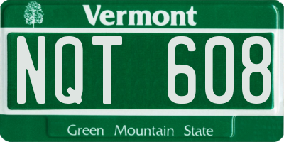 VT license plate NQT608