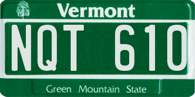 VT license plate NQT610
