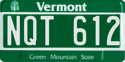 VT license plate NQT612