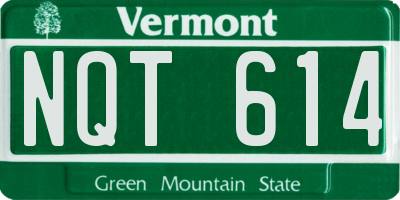 VT license plate NQT614