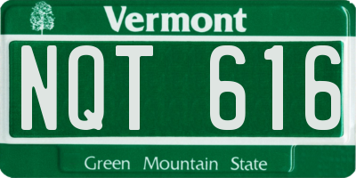 VT license plate NQT616