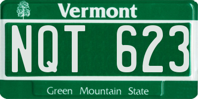 VT license plate NQT623