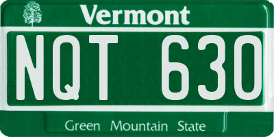 VT license plate NQT630