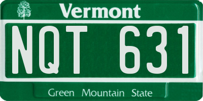 VT license plate NQT631
