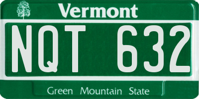 VT license plate NQT632
