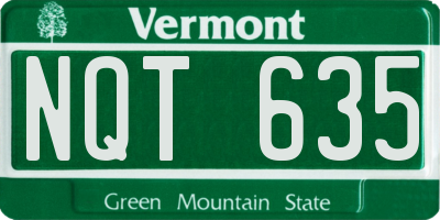 VT license plate NQT635