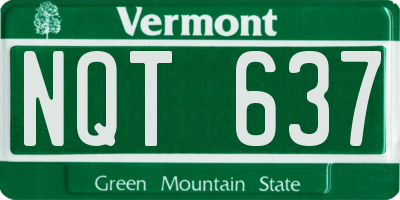 VT license plate NQT637