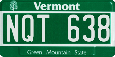 VT license plate NQT638