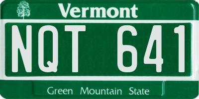 VT license plate NQT641