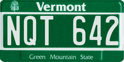 VT license plate NQT642